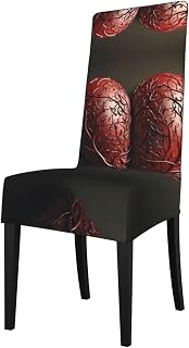 Heart is Filled with You Removable seat Cover, Stretch Dining Chair Protector for Square Back Dining Chairs, Priest Chairs