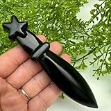Ya en mundofriki.es: AtkitS Cristal Obsidiana Natural Daga Cristal Tallado a Mano Cuchillo Artesanal Regalo for Hombres Espada Bruja Suministros Cristal (Color : Obsidian Dagger-01)