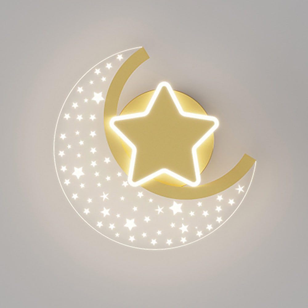 Lampa ścienna LED 12 W, księżyc, gwiazda, do pokoju dziecięcego, do pokoju dziecięcego