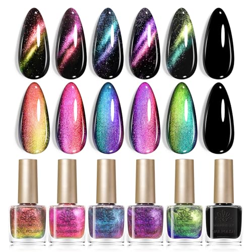 Born Pretty Cat Magnetic Eye Nail Polish Set,5 Colors Quick 