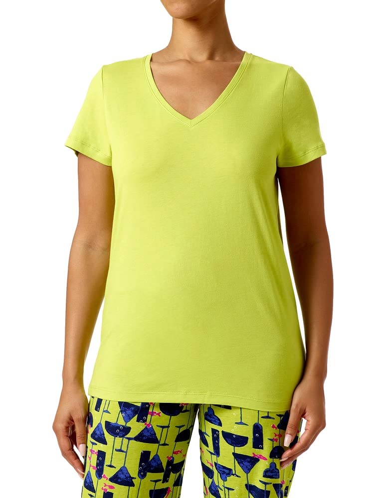 HUE Women's 3/4 Sleeve V-Neck Sleep Tee