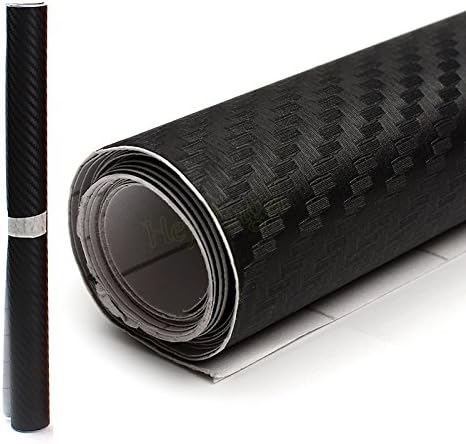 30x127cm 3D Carbon Fiber Fibre Vinyl Film Car Sticker Waterproof Styling Wrap For All Cars Auto Vehicle Detailing - Black