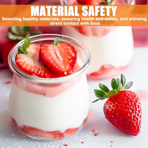 GBKDQQ 12 Stück 200 ml Durchsichtige Joghurtgläser mit Lid, Transparente Dessertgläser mit Deckel, Joghurtgläser mit Deckel, Einweckgläser Tulpenglas für Marmelade, Honig, Desserts, Kerzen, BPA-Frei