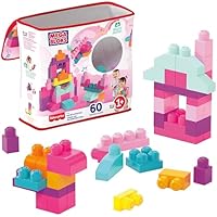 MEGA BLOKS Juego de construcción Big Building Bag con 60 bloques