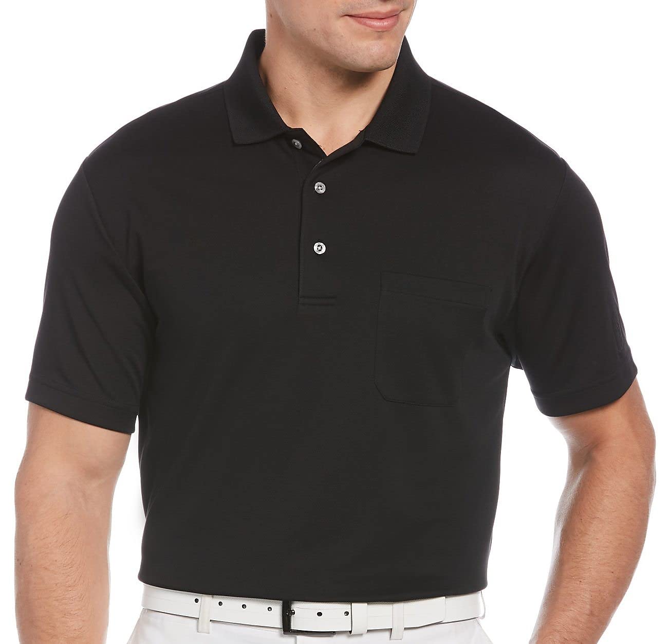 PGA Męska koszulka polo z krótkim rękawem Airflux Solid z kieszonkowym golfem