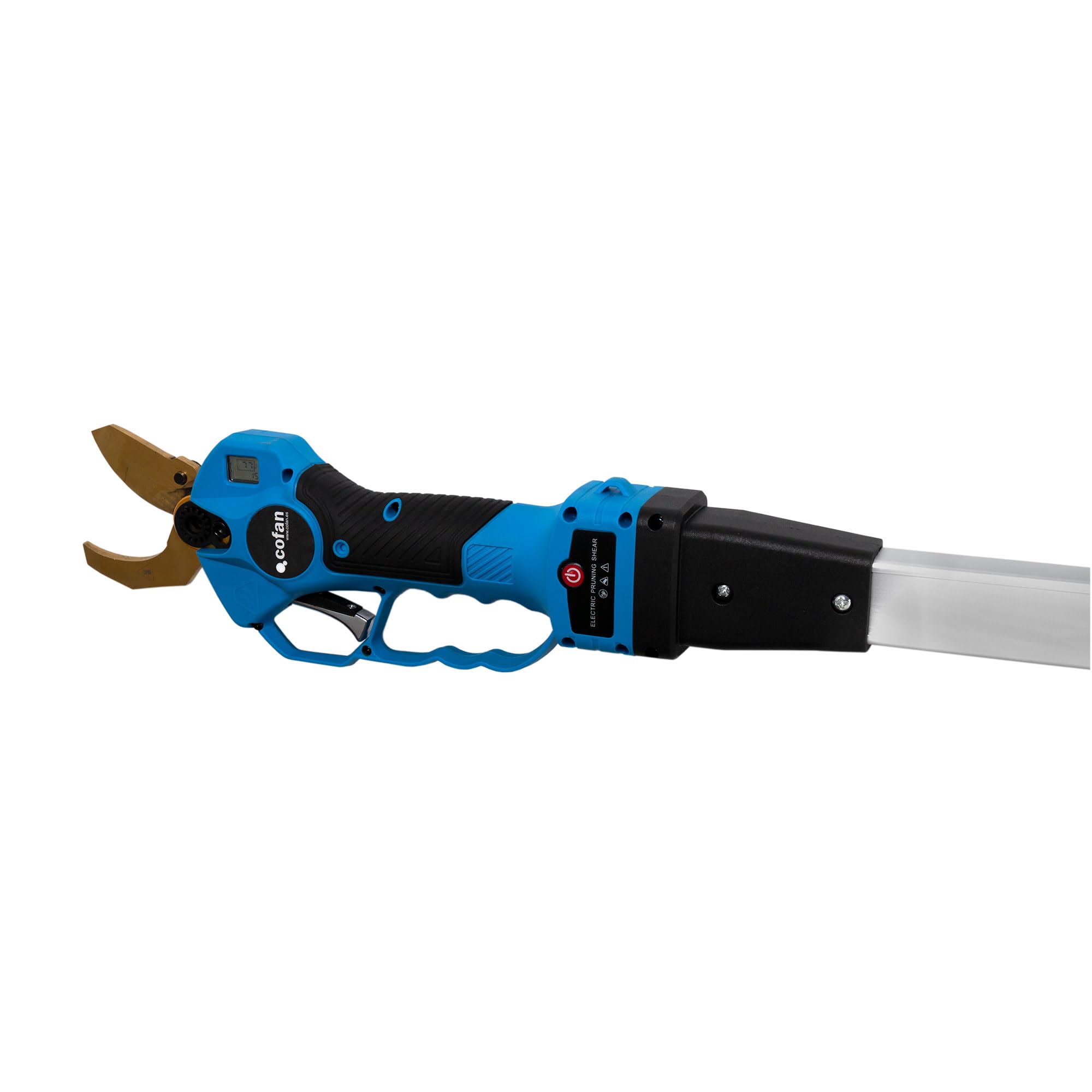 Cofan Kit Completo de Tijeras de Poda Eléctrica con Pértiga Extensible de 130 cm | Ideal para poda de árboles y cosechas con inaccesibilidad