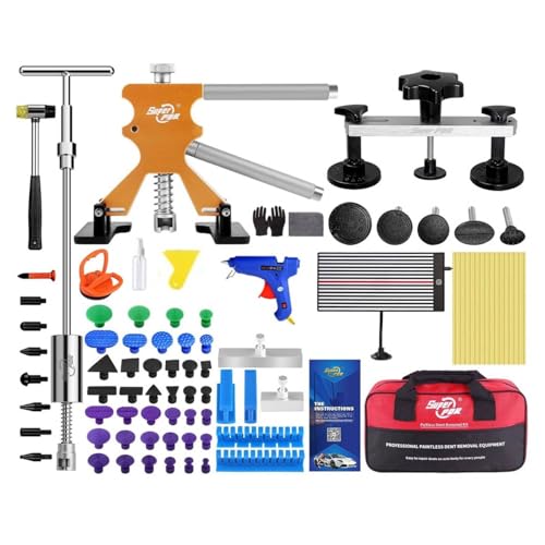 LEISULIF Car Dent Removal Kit Auto Body Dent Repair Kit, with Lifter, T-Bar Dent Puller, Bridge Puller, for Truck Car Dent Removal