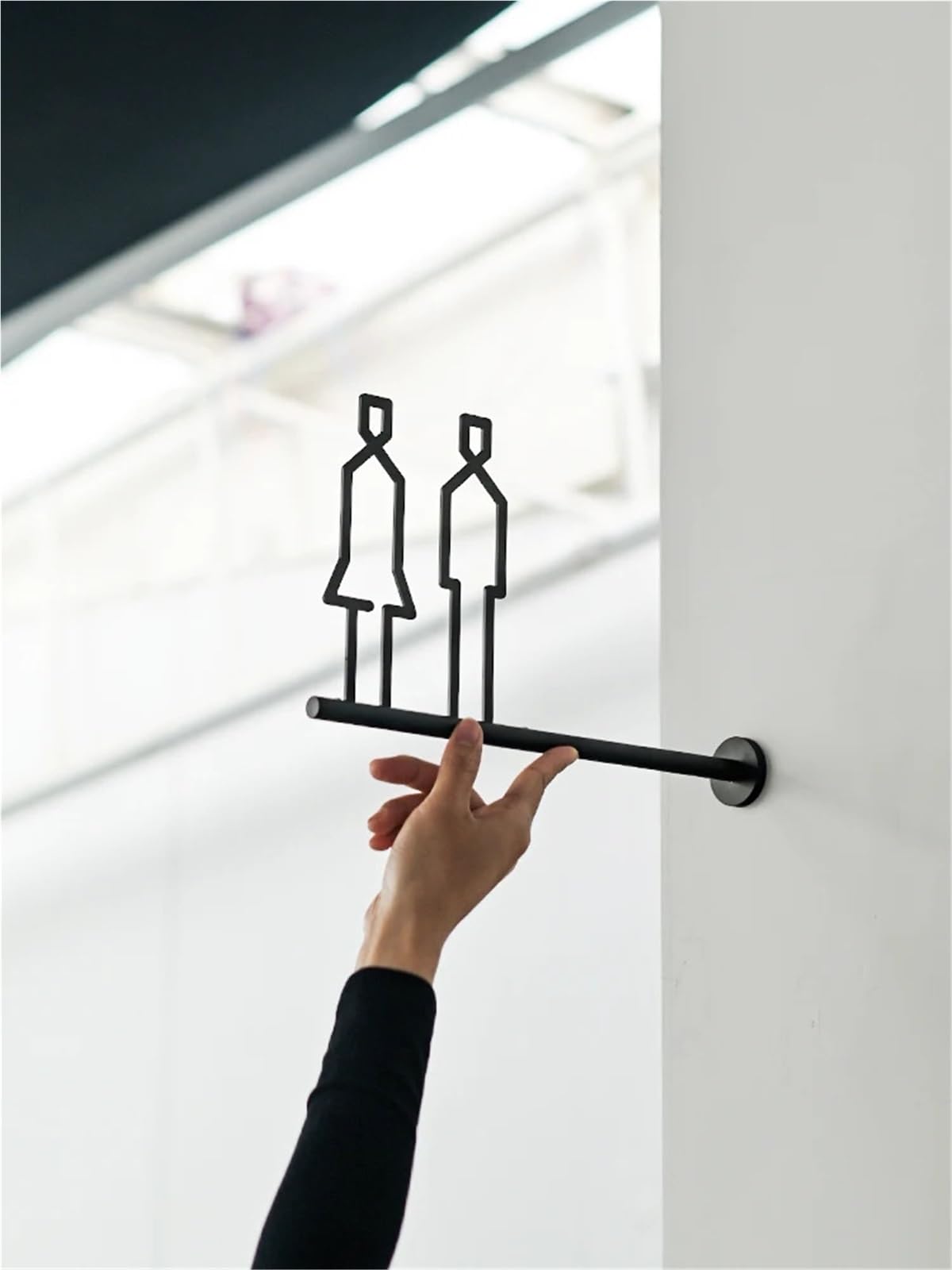 Cartel Aseos Letreros de inodoro for puerta baño, placa Metal 3d for el hogar, hombres y mujeres