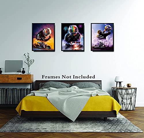 F1 Cars Poster Wall Art,Formula Racing Poster, Set Of 6 Racing Poster Wall Art Prints For Boys Room Supercar Decor Pictures Prints On Canvas Unframed, 8 X 10 Inch #TOP3