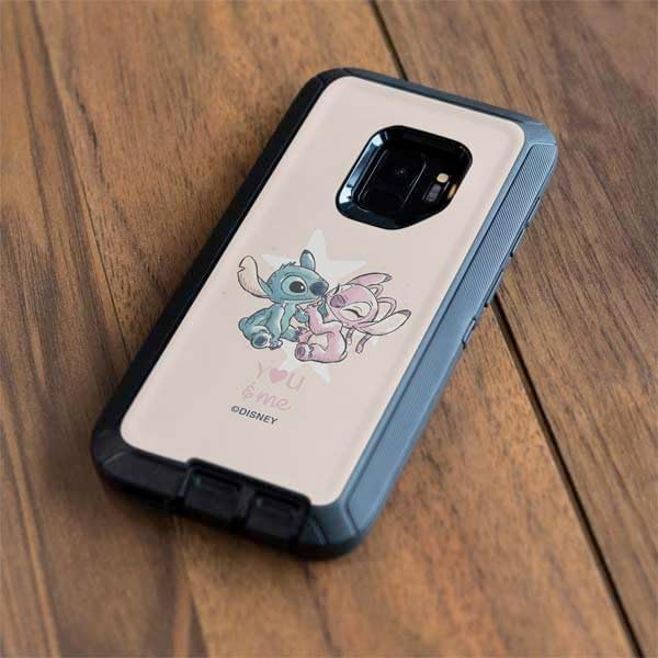 Skinit Decal Phone Skin Compatible with OtterBox Defender Galaxy S9 - Officially Licensed Disney Lilo and Stitch Stitch and Angel Design