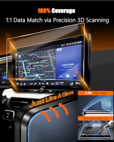 HOLEMISINN for 2026 Toyota RAV4 Screen Protector 12.9-inch Touch Screen, 9H Tempered Glass Toyota RAV4 Hybrid (XSE/Limited)&RAV4 Plug-in Hybrid (XSE/GR SPORT) Accessories Reduce Fingerprints 12.9" - 4