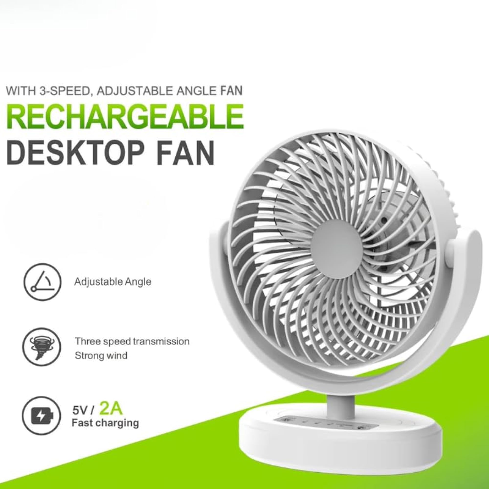 8 Inch Portable Rechargeable Fan with USB Charging