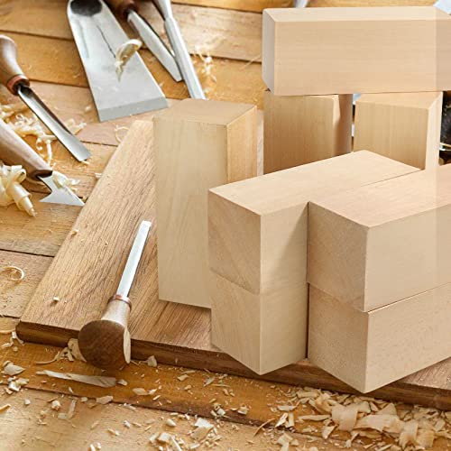 Cyeah 8 Pcs Basswood Carving Block, 5 X 2 X 2 Inch Basswood For Wood Carving, Whittling Wood Carving Wood Blocks, Unfinished Balsa Wood Blocks For Beginner Or Expert Carvers And Whittling #TOP4