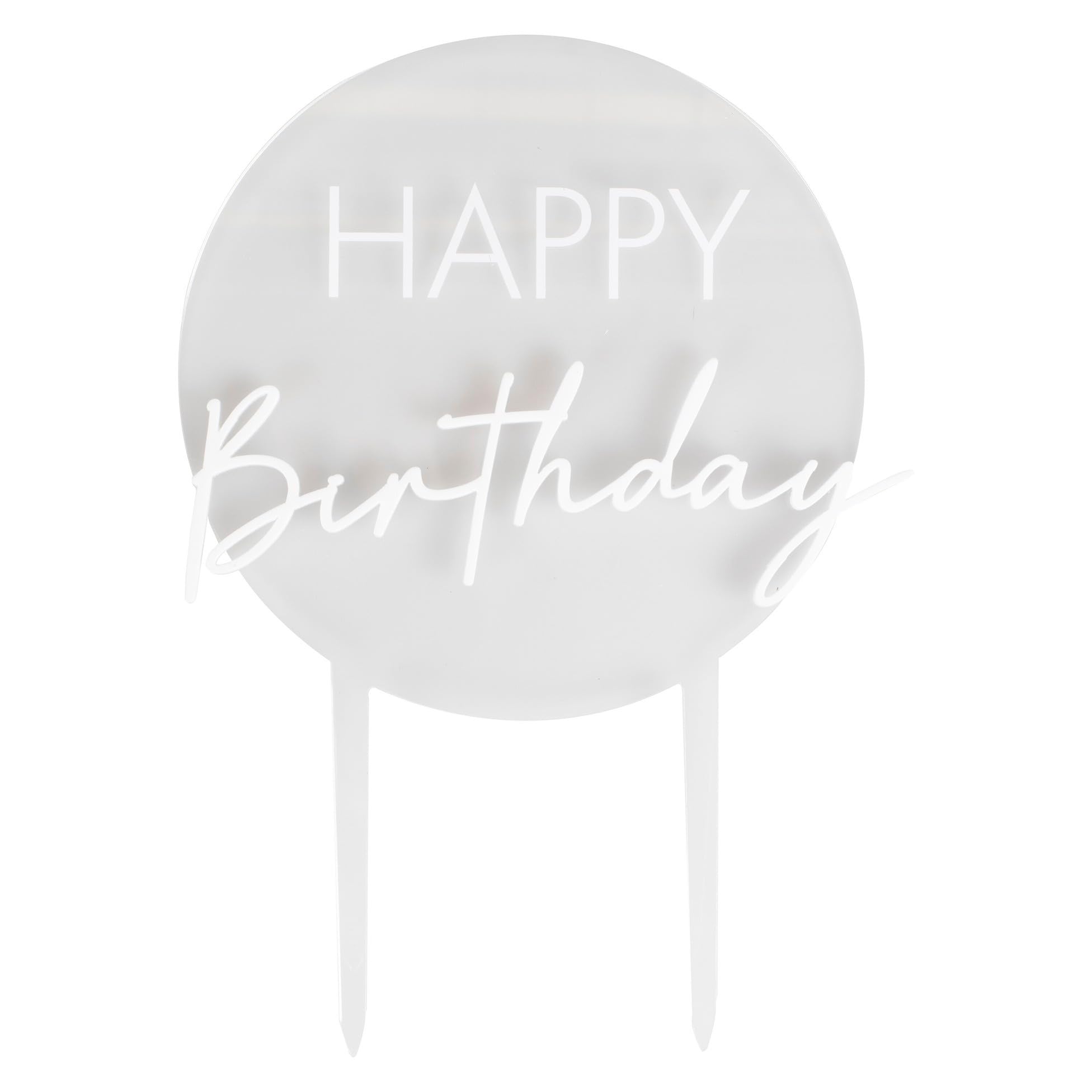 Ginger Ray Happy Birthday Acrylic Birthday Cake Topper Decoration