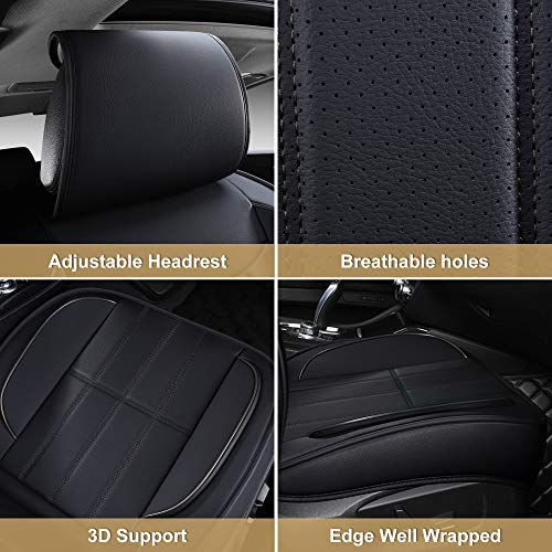 Aoog Leather Car Seat Covers, Leatherette Automotive Vehicle Cushion Cover For Cars Suv Pick-Up Truck, Universal Non-Slip Vehicle Cushion Cover Waterproof Protectors Interior Accessories, Front Pair #TOP3