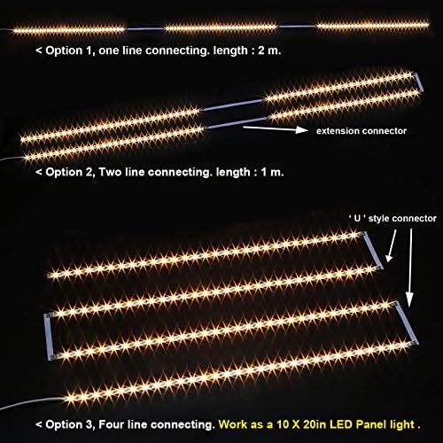 WOBANE Under Cabinet Lighting Kit,Flexible LED Strip Lights Bar,Under Counter Lights for Kitchen,Cupboard,Desk,Monitor Back,Shelf,6.6 Feet Tape Light Set,120 LEDs,1100lm,2700K WarmWhite,12v Adapter