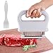 Meat Tenderizer, 48 Stainless Steel Ultra Sharp Needle Blade Tenderizer with Basting Brush for BBQ Tenderizing Steak, Beef, Chicken (White)