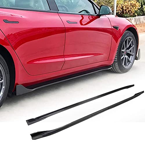 Carbon Fiber Side Skirts for Tesla Model 3 Sedan 2016-2022 Rocker Panels Side Trim Spoiler Side Skirt Extensions Factory Outlet (Carbon Fiber Black)