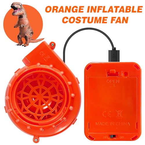 image for Wittocs 2 Pack Orange Inflatable Fan for Halloween - Dinosaur Costume 