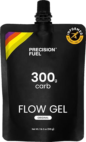 Precision Fuel 300 Flow Energy Gels - Geles de correr de sabor suave para atletas de resistencia, 10.58 onzas de carbohidratos, fácil de digerir,