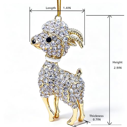 Goat Ornament, Metal Sheep Animal Ornaments for Christmas Tree, Goat Gifts — view 4