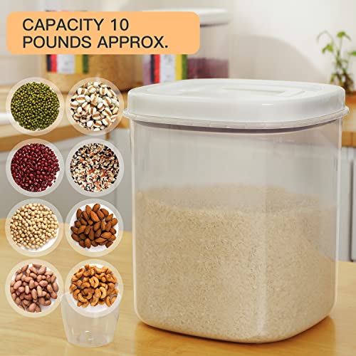 Livlab Rice Dispenser,10 Lbs Rice Container Storage With Measuring Cup Food Cereal Container Bins Household For Kitchen Pantry Organization #TOP7