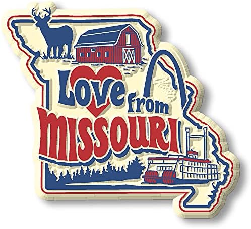 Love from Missouri Vintage State Magnet by Classic Magnets, 3D Ru...