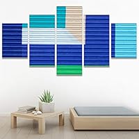 SIGNWIN 5 Panel Canvas Wall Art Geometrical Patterns for Home Decorations Ready to Hang - 60