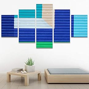 SIGNWIN 5 Panel Canvas Wall Art Geometrical Patterns...