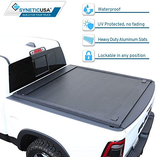 Syneticusa Retractable Hard Tonneau Cover Fits 2011-2023 Ford F-150 (incl. Raptor/Lightning) 5’6” (67”) Truck Bed Matte Black Aluminum Waterproof - Thumbnail 3