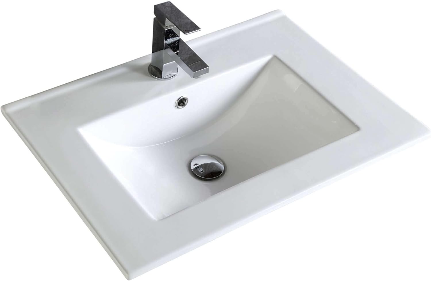 Fine Fixtures Frameport Standard Vanity Sink Replacement White High Gloss Vitreous China Material, Sink Only