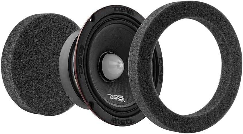 DS18 Pair of 6.5" Midrange Speakers with Pair of Fast Ring Speaker Baffle 500W Max, 4 Ohms - Quality Audio Door Speakers for Car or Truck Stereo Sound System (2 Speakers and Pair of Speaker Baffles)