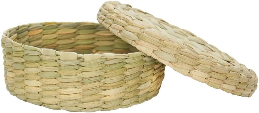 Authentic Mexican Tortilla Warmer with Lid, Handcrafted Basket made of Wicker, Mexican Basket for Pancake Taco Bread Server for Homes and Mexican Restaurants, 7.75 x 2.5 Inch Mimbre Classic Style
