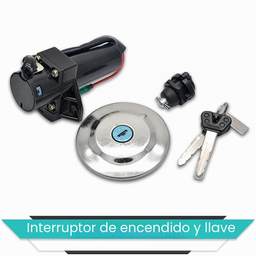 Riloer Juego de bloqueo de interruptor de encendido eléctrico para motocicleta, tapa de combustible y Gas, llave de bloqueo de asiento para Yamaha Ybr125 Ybr 125 2007-2014 ZH