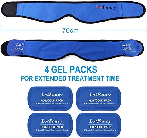 LotFancy Ice Heat Pack for Injuries Reusable for Kids Adults, Adjustable 4 Gel Hot Cold Compress, for Wisdom Tooth Pain Relief, Tmj Pain, Sciatica, Migraines, Headaches, Toothache, Neck, Face, Jaw