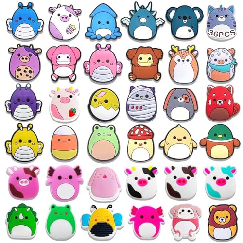 Acuiwer Shoe Charms Adornos de Zapatos 36 PCS PVC Encantos Cristal Clog Adornos para Zapatos para Niñas Mujeres Niños (G-S-36)