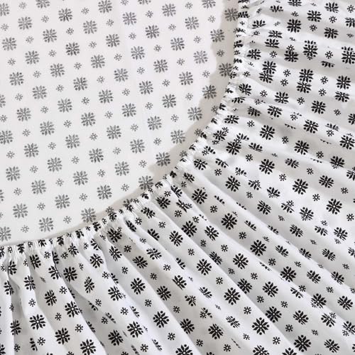 Image of Eddie Bauer - Full Sheet Set, Premium Cotton Percale Bedding Set, Super Soft Home Decor, Oeko-Tex Certified (Fairisle Sprinkle Black, Full)