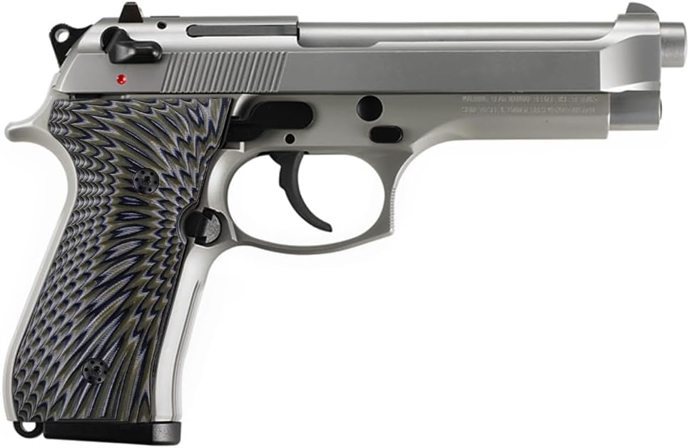 Cool Hand G10 Grips for Beretta 92FS, 92/96 Full Size, m9, 92a1, 96a1, 92 INOX, Wave/Sunburst Texture, Black Gun Grips Screws Set Included, 1/4" Thin