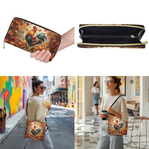 Image of HUGS IDEA Leather Purses and Handbag for Women Bucket Bag with Wrist Wallet 2 Packs