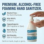 atoms-Bio Alcohol-Free Foaming Hand Sanitizer 550 mL (Pack of 4) – Hypoallergenic & Fragrance-Free– Foaming Pump Bottles – Safe for Kids & Sensitive Skin, Made in Canada, Health Canada approved (DIN 02502178)