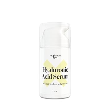 Hyaluronic Acid Serum for Face & Neck Hydrating w/Vitamin C, E, Jojoba Oil & Green Tea Plant-Powered Anti Aging Serum Reduces Fine Lines & Wrinkles 1.7 oz