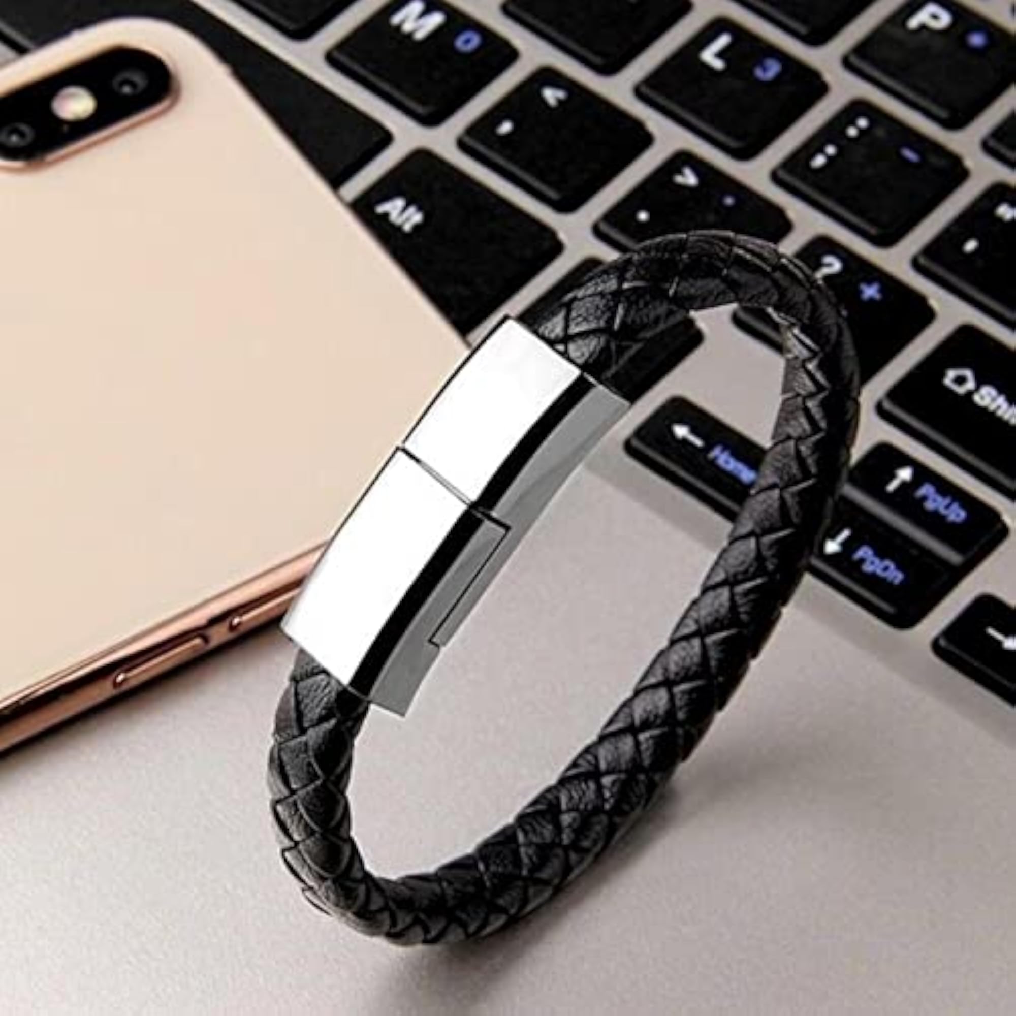 USB Charging Data Cable Mobile Phone Bracelet Wrist Band Charger, Type-C