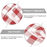 Woven Trends Designer Home Window Panel Curtain Checkered Drape 3-Piece Tier Valance Set Plaid Gingham Check Burgundy Thumb #5
