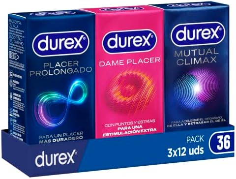 Durex Pack Placer Prolongado + Dame Placer + Mutual Climax, Pack ...