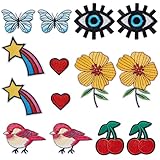 14Pcs 7 Styles: Vous recevrez une collections de 7 broches brodées au design distinctif avec 2 pièces de chaque style totalisant 14 broches pour compléter sans effort une variété de tenues