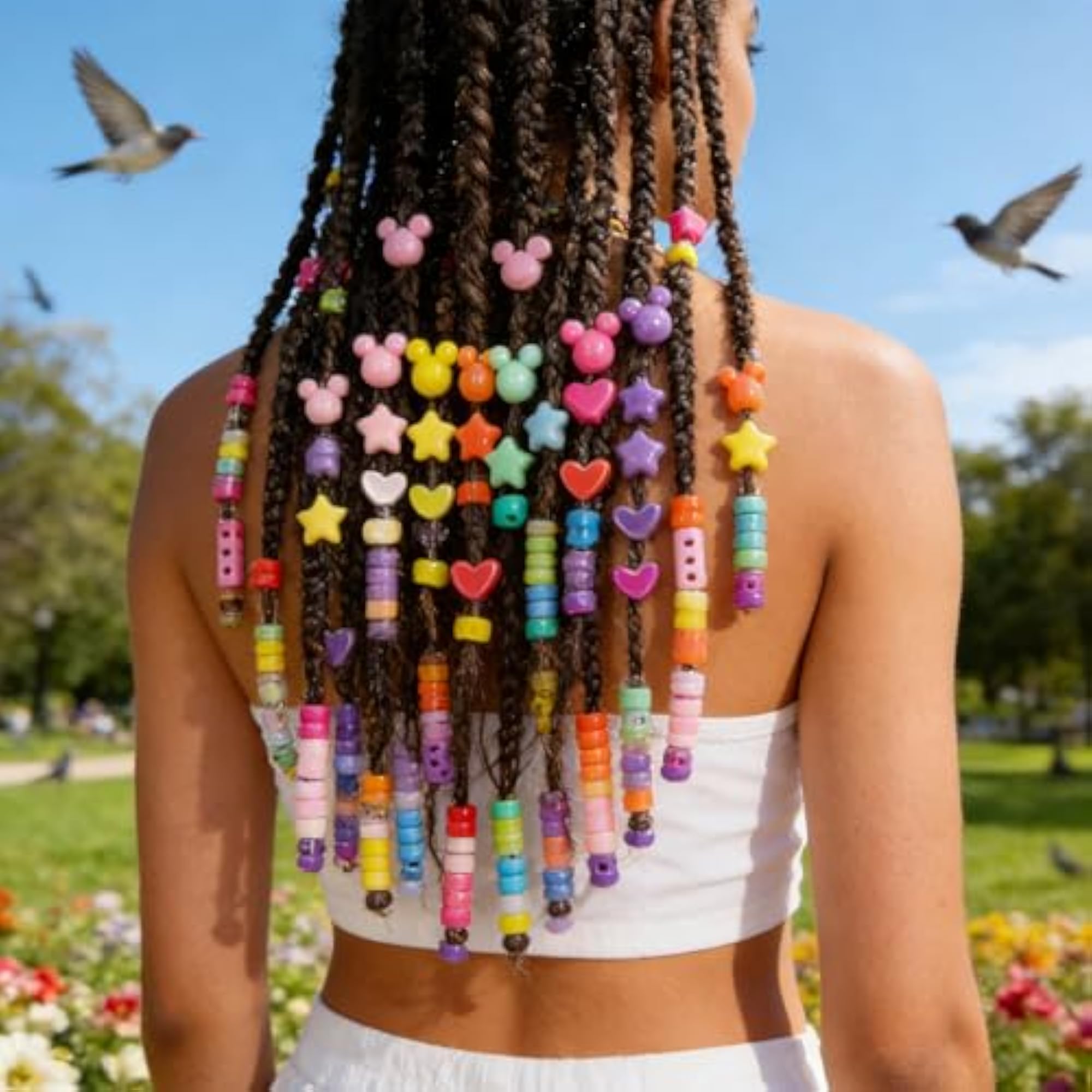 Candy Color Hair Beads for Girls with 1005 Pcs Kit