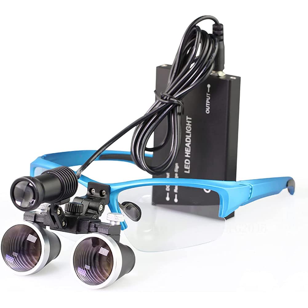 Stirnband-Lupen, Dental Lupenbrille Mit Licht 2.5-Fach 3.5-Fach, Freisprech-Kopfhalterungslupe, Visier-Headset-Lupenwerkzeuge Für Naharbeiten/Lesen/Schmuck/Handwerk/Reparatur(Size:3.5X,Color:Silber)