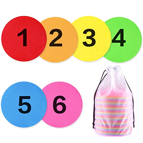 TUPARKA Spot Markers Classroom Circles Carpet Spot Markers Floor Spots Sit Markers for Kindergarten Preschool Kids and Teachers 4 inch with number(1 through 48) 48pcs colorful
