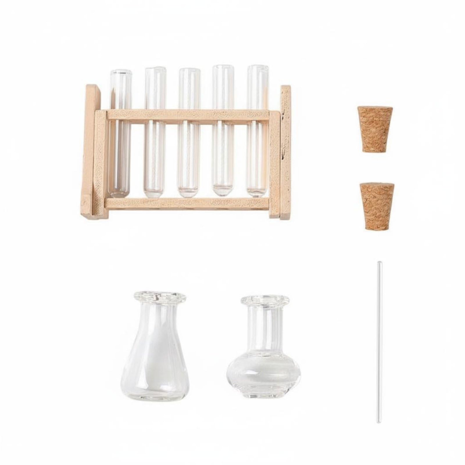 Miniature Science Laboratory Equipment DIY Scene Prop Miniature Test Tube Rack Set 1/12 Scale Laboratory Accessories Realistic, Wood|Other Antique Science Medical-image-37