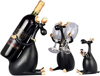 Stojak na wino Kreatywne trzy między dekoracyjnym stojakiem wina do domu salon jadalnia szafka wina dekoracja wina Przechowywanie butelek wina (Color : Black, Edition : A)